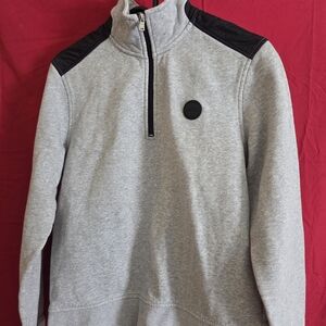 Michael Kors Gray and Black Zip-Up Sweater